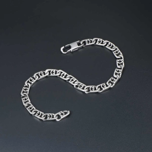 Sleek silver titanium steel hollow link bracelet with lobster clasp for men and women