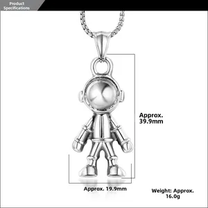 Détails du pendentif robot astronaute punk avec dimensions et spécifications techniques