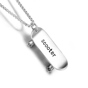 Hip Hop Edelstahl Scooter Anhänger Halskette Für Herren Damen Punk Streetwear Skateboard Charme Schmuck Zubehör Geschenk