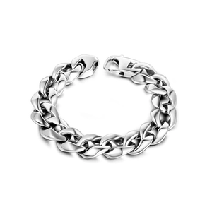 Bracelet Gourmette en Acier au Titane Poli Style Hip Hop Punk Grosse Chaîne Bijoux pour Hommes et Femmes