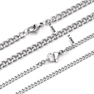 Hip Hop Cuban Link Chain Necklace For Men Women High Polished Stainless Steel Curb Chain Trendy Punk Clavicle Jewelry Gift