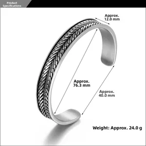 Detailansicht des Vintage-Armreifs mit 12 mm Breite und 76,3 mm Innendurchmesser