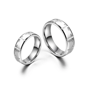 Titanium Steel Cross Pattern Ring Polished Couple Band Minimalist Chic Jewelry Gift For Women Men Unisex Fashion Accessories