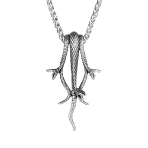 Gothic Stainless Steel Hydra Multi Head Snake Pendant Necklace For Men Women Retro Punk Rock Animal Medusa Style Jewelry