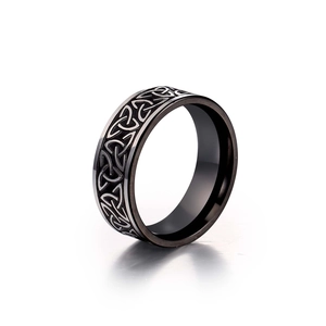 Vintage Viking Celtic Knot Stainless Steel Ring For Men Nordic Retro Bronze Band Gothic Punk Jewelry Finger Ring Gift