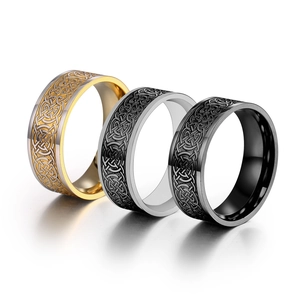 Vintage Titanium Steel Celtic Knot Ring For Men Women Braided Geometric Pattern Band Ring Hip Hop Punk Jewelry Gift