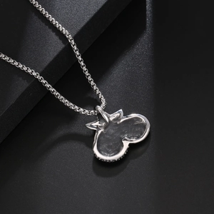 Polished titanium steel starfish shell necklace with classic round box chain link style