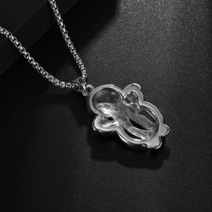 Vintage titanium steel box chain necklace with a cute cartoon octopus pendant for men