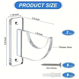 Set of two clear acrylic wall mounts for light sabers with installation hardware