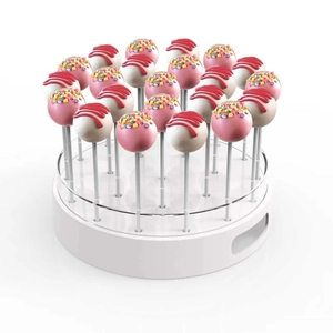 Acrylic Transparent Lollipop Stand Multi Hole Cake Pop Display Rack With Plastic Base For Wedding Birthday Party Desktop Display