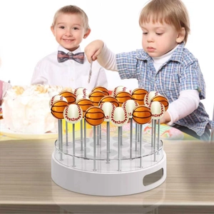 White 22-hole acrylic lollipop display stand for party candy and chocolate display