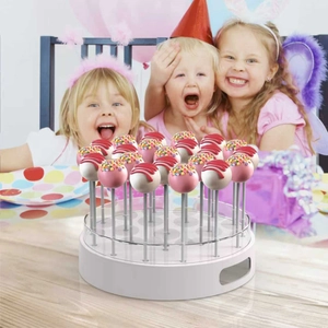 22-hole white acrylic lollipop display stand for party treats and cake pops