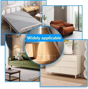 Detail of adjustable wooden furniture legs with metal base for sofas and cabinets