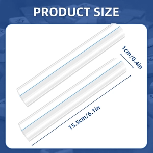 Clear acrylic bar magnifier set with red tracking line showing product dimensions 6.1 x 0.4 inches