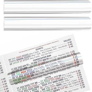 Set of 2 clear acrylic mahjong line finders with guide lines for reading small text easily