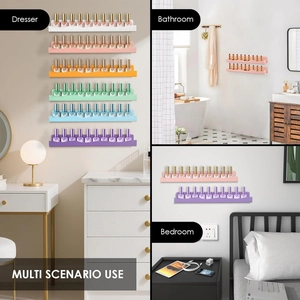 Set of 6 colorful 15-inch floating acrylic shelves for nail polish and cosmetics