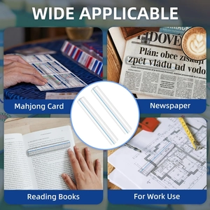 Acrylic line finder and transparent magnifying ruler for reading small print and maps