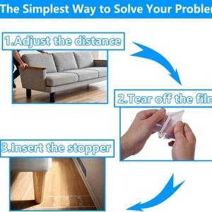 Adjustable transparent furniture stopper for sofa bed with peelable adhesive backing