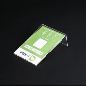 L-shaped acrylic display stand with high transparency for QR code payment and signage