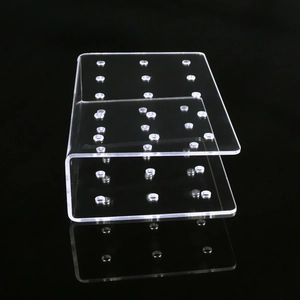 Macro shot of 15-hole transparent U-shaped acrylic lollipop stand display holder