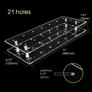 Transparent 21-hole acrylic lollipop display stand with double-layer support for desserts