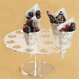 Support à 16 trous en acrylique transparent pour cornets de glace et buffets