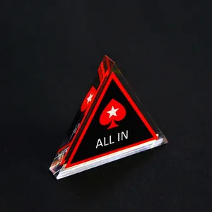 Acrylic Double Sided Triangle Poker All In Marker Dealer Button Professional Texas Holdem Card Game Accessories Presser Chip