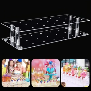 21-hole transparent acrylic lollipop display stand for wedding parties and dessert tables