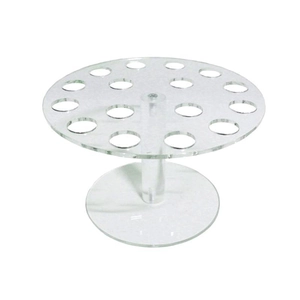 Support à cornet de glace en acrylique transparent à 16 trous avec design circulaire