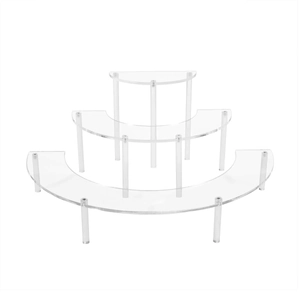 Detail view of the 3-tier clear acrylic tiered cupcake stand and tiered display shelf