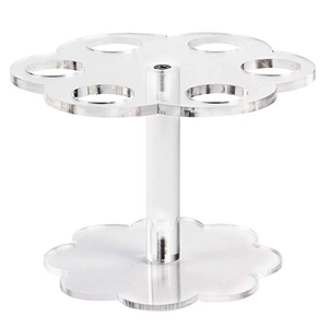 Detailed side view of 6-hole transparent acrylic holder for ice cream cones or pens