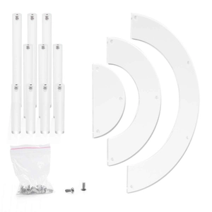 Clear acrylic 3-tier display stand parts kit including round plates and support rods