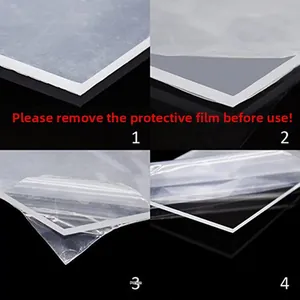 Guide showing how to peel off the protective film from the acrylic ice cream cone holder
