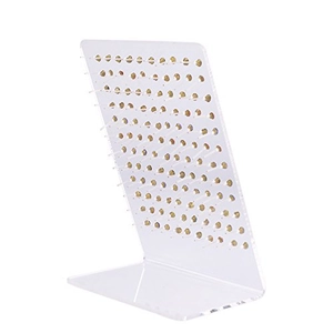 120-hole clear acrylic earring display stand with L-shape design for jewelry storage