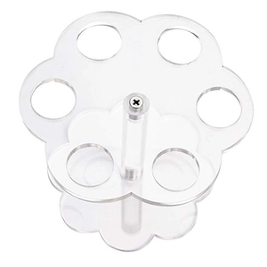 Transparent 6-hole acrylic petal-shaped display stand for ice cream cones or brushes