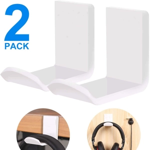 Minimalist Acrylic Under Desk Headphone Stand Hanger Adhesive Wall Mounted Headset Hook Holder For Home Office Internet Cafe