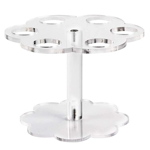 Clear acrylic 6-hole flower shaped ice cream cone display stand with polished edges