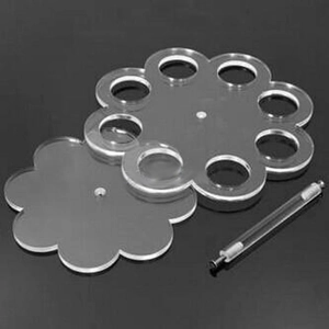 Disassembled 8-hole acrylic ice cream cone holder with base and support rod