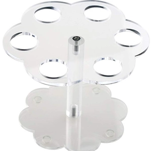 Transparent acrylic 6-hole flower shaped ice cream cone holder with central support