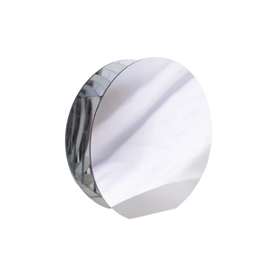 Vaso futuristico in acrilico a specchio argento con superficie riflettente lucida
