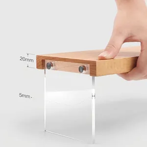 Acrylic and solid beech wood display stand with 20mm thick wooden board for retail