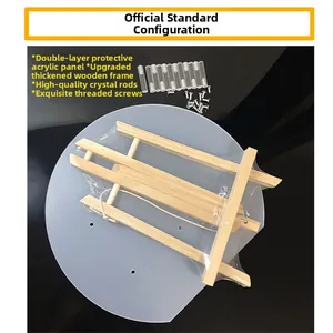 DIY acrylic cupcake stand kit with clear panels, wooden base, and mounting hardware