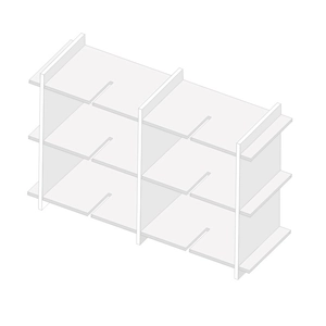 Minimalist white multi-layered acrylic desk organizer with a six-grid modular design