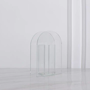 Minimalist transparent acrylic arch vase for dried flowers and home geometric decoration