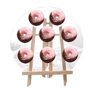 Acrylic And Wood Donut Display Stand Round Dessert Table Decoration For Wedding Birthday Party Banquet Venue Props