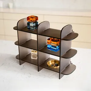 Three-layer translucent acrylic desktop organizer for perfume and jewelry display
