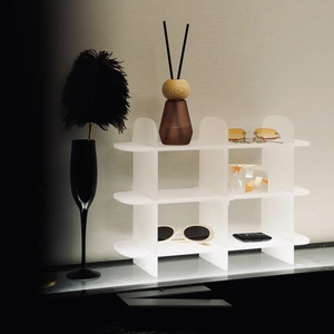 Ins Style Acrylic Desktop Organizer 3 Tier 6 Grid Storage Shelf For Cosmetics Jewelry Perfume Display Rack Modern Home Decor