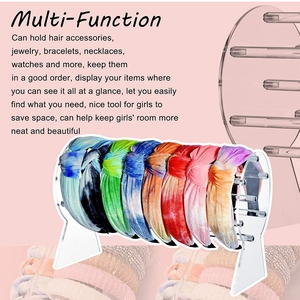 Clear acrylic headband display stand for organizing hair accessories and jewelry pieces