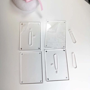 Transparent acrylic photo frame with laser effect and magnetic stand for 3-inch cards