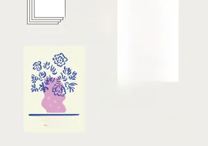 Detailed view of four modern paper art cards with floral and abstract geometric patterns